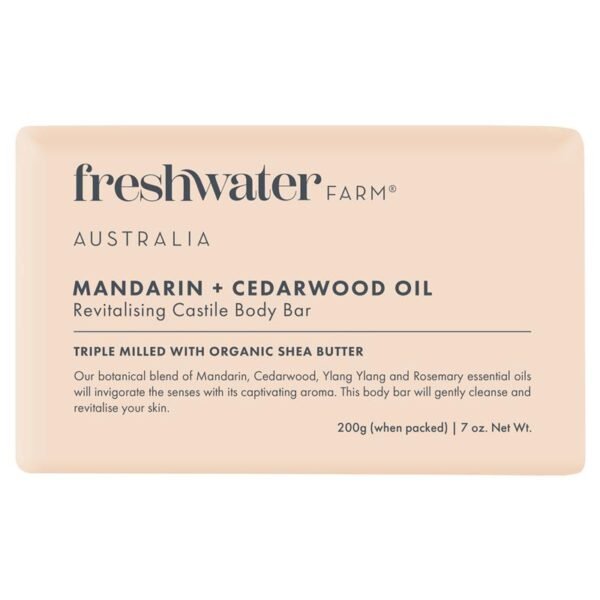 Freshwater FARM- Mandarin + Cedarwood Oil Revitalising Body Bar (200g) 柑橘 + 雪松油活膚香皂